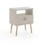 Szafka nocna LEBEL kaszmirowa na drewnianych nogach I sklep meblowy MIRAT. styl SKANDYNAWSKI kolekcja LEBEL