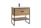 Szafka pod umywalkę BROOKLIN 80 cm dąb craft złoty stojąca szeroka loft | MIRAT. w stylu LOFT kolekcja BROOKLIN