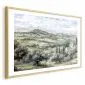 Plakat Pejzaż z polami 30x21 cm z ramą złotą z marginesem | MIRAT.