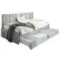 Łóżko młodzieżowe SORA 2 80x200 jasne szare tapicerowane z szufladą I sklep meblowy MIRAT.