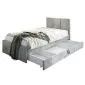 Łóżko młodzieżowe VIVO 2 90x200 jasne szare z tapicerowanym panelem i szufladą I sklep meblowy MIRAT.