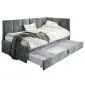 Łóżko młodzieżowe AURA 2 120x200 szare z tapicerowanym panelem L i szufladą I sklep meblowy MIRAT.