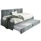 Łóżko młodzieżowe SORA 2 80x200 szare z tapicerowanym panelem i szufladą I sklep meblowy MIRAT.