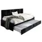 Łóżko młodzieżowe SORA 2 120x200 czarne z szufladą i tapicerowanym panelem I sklep meblowy MIRAT.