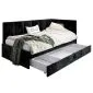 Łóżko młodzieżowe AURA 2 90x200 czarne z tapicerowanym zagłówkiem i szufladą I sklep meblowy MIRAT.