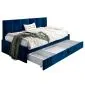 Łóżko młodzieżowe SORA 2 90x200 granatowe z oparciem i szufladą I sklep meblowy MIRAT.