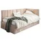 Łóżko młodzieżowe AURA 80x200 beżowe z tapicerowanym panelem bocznym I MIRAT.