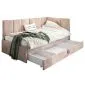 Łóżko młodzieżowe AURA 2 100x200 beżowe z tapicerowanym zagłówkiem i szufladą I sklep meblowy MIRAT.