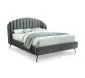 Łóżko CALABRIA VELVET 160x200 szare tapicerowane dwuosobowe | MIRAT. styl GLAMOUR