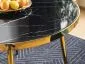 Stół okrągły CALVIN czarny marmur/złoty szklany | MIRAT. w stylu GLAMOUR kolekcja