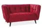 Pikowana bordowa sofa aksamitna na drewnianych nogach styl glamour Castello Velvet 2