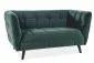 Aksamitna zielona sofa pikowana na drewnianych nogach CASTELLO VELVET 2