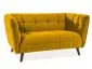 Sofa CASTELLO VELVET 2 curry tapicerowana aksamitem | MIRAT. styl GLAMOUR kolekcja CASTELLO