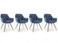 Zestaw krzeseł CHERRY VELVET 4 szt granatowe tapicerowane aksamitem | MIRAT. w stylu GLAMOUR kolekcja