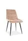 Krzesło CHIC VELVET beżowe tapicerowane pikowane | MIRAT. w stylu GLAMOUR, LOFT kolekcja