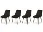 Zestaw krzeseł CHIC VELVET 4 szt czarne pikowane do salonu | MIRAT. w stylu GLAMOUR, LOFT, SKANDYNAWSKI, VINTAGE kolekcja