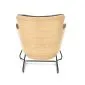 Fotel do salonu CHILLOUT ciemnoszary/naturalny na metalowej podstawie | MIRAT. styl KLASYCZNY