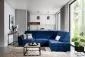 Narożnik z funkcją spania SIBER VELVET szary prawy welurowy I sklep meblowy MIRAT.