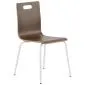 Krzesło ze sklejki laminowanej WERDI A orzech/białe na metalowych nogach I sklep meblowy MIRAT.