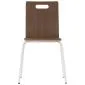 Krzesło ze sklejki laminowanej WERDI A orzech/białe na metalowych nogach I sklep meblowy MIRAT.
