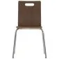 Krzesło ze sklejki laminowanej WERDI A orzech/stal nierdzewna do kawiarni I sklep meblowy MIRAT.