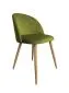 Krzesło CLAUDINE 2 BL VELVET oliwkowe/dąb na czterech nogach | MIRAT. w stylu kolekcja