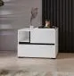 Szafka nocna CROSS S-2S biała/czarna do sypialni I sklep meblowy MIRAT. styl SKANDYNAWSKI kolekcja HV-CROSS