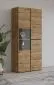 Przeszklona witryna wysoka CROSS 3D 80cm dąb wotan/czarna I sklep meblowy MIRAT. styl SKANDYNAWSKI kolekcja HV-CROSS