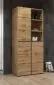 Trzydrzwiowa szafa do przedpokoju CROSS 3D 80cm dąb wotan/czarna z półkami I sklep meblowy MIRAT. styl SKANDYNAWSKI kolekcja HV-CROSS
