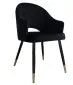 Krzesło JENISEJ VELVET GOLD czarne tapicerowane do salonu | MIRAT. styl GLAMOUR