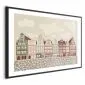 Plakat Kolorowe Fasady 90x60 cm z ramą czarną z marginesem | MIRAT.
