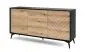 Komoda GALAXY 2D3S 154 cm czarna/dąb evoke I sklep meblowy MIRAT. styl LOFT kolekcja GALAXY PIASKI