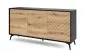 Komoda GALAXY 3D 154 cm czarna/dąb evoke I sklep meblowy MIRAT. styl LOFT kolekcja GALAXY PIASKI