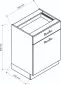 Szafka kuchenna stojąca 60 VITA D60S/1 P/L biała z szufladą | MIRAT.  kolekcja VITA