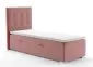 Łóżko kontynentalne JAGULA 90 różowe velvet z materacem i wysokim zagłowiem | MIRAT. w stylu GLAMOUR kolekcja