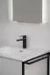 Szafka pod umywalkę LOV 60 cm biała połysk w czarnej ramie z półką | MIRAT  kolekcja LOV