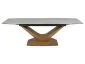 Stół ceramiczny Dolce 180(240)x95 cm biały marmur dąb | MIRAT styl LOFT