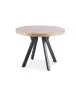 Stół rozkładany DOMINGO dąb/czarny mat okrągły do salonu | MIRAT. w stylu LOFT kolekcja