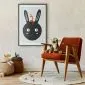 Plakat Królik widzi wszystko 29,7x42 cm z ramą czarną z marginesem | MIRAT.