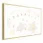 Plakat Księżyc i gwiazdy 60x40 cm z ramą złotą z marginesem | MIRAT.