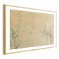 Plakat Ptaszek na łące 60x40 cm z ramą złotą z marginesem | MIRAT.