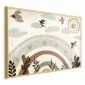 Plakat Tęcza i ptaki 60x40 cm z ramą złotą bez marginesu | MIRAT.