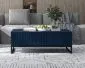 Stolik kawowy TAL 3D 110x54cm granatowy mat do salonu I sklep meblowy MIRAT. styl LOFT, RYFLOWANY kolekcja TAL