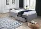 Łóżko tapicerowane ELIOT VELVET 120x200 szare z szufladami aksamitne I sklep meblowy MIRAT.