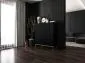 Komoda TAL 4D 112 czarna mat MEBLE LINDNER | MIRAT. styl RYFLOWANY kolekcja TAL