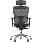 Fotel biurowy ERGONEW S1A czarny siatka z wysuwem siedziska I sklep meblowy MIRAT.
