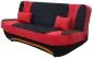 Sofa rozkładana z funkcją spania EWA II czarna/czerwona z pojemnikiem | MIRAT.