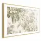 Plakat Vintage kwiaty 60x40 cm z ramą złotą z marginesem | MIRAT.