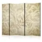 Parawan dwustronny Kwiaty 225x172 cm 5-częściowy beżowy | MIRAT.