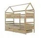 Łóżko piętrowe domek FELIKS 180x80 sosna lakierowana drewniane z pojemnikami I sklep meblowy MIRAT. styl SKANDYNAWSKI kolekcja FELIKS
